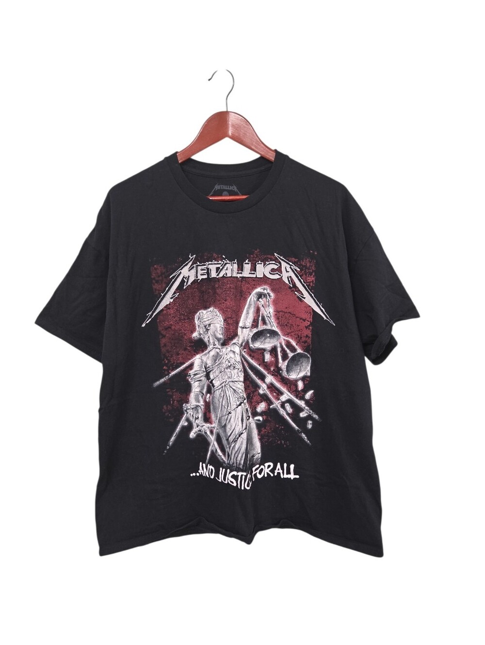 Metallica And No Justice For All Mens Band Tee Size XXL Graphic Print Black